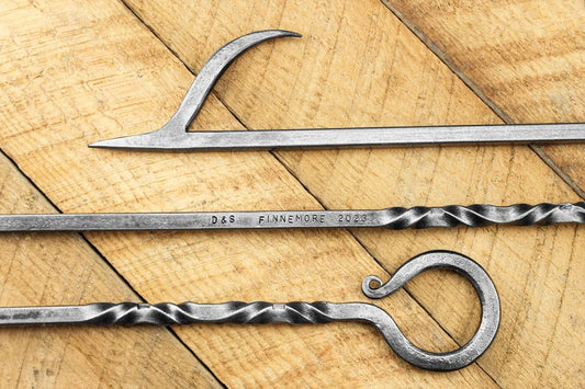Personalized Fire Poker | Customized Hand Forged Iron Fireplace Tool | Blacksmith Made Anniversary or Groomsmen Gift